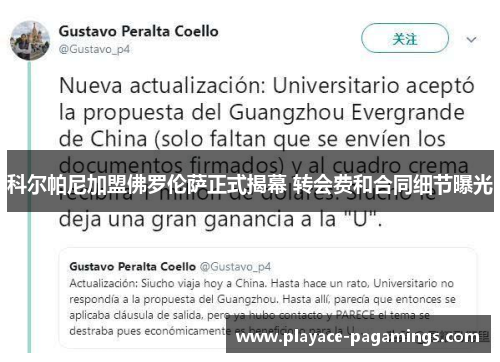 科尔帕尼加盟佛罗伦萨正式揭幕 转会费和合同细节曝光 科尔帕尼加盟佛罗伦萨正式揭幕 转会费和合同细节曝光